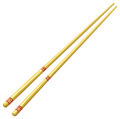 Fototapeta premium Pair of wooden chopsticks for eating asian cuisine, sushi or food concept