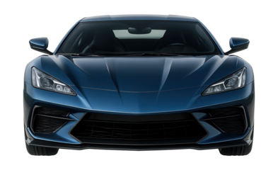 Sportscar featuring a sleek, angular design and prominent rear fenders.