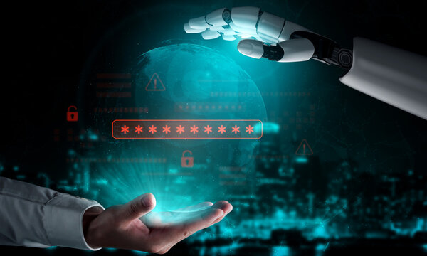 AI-generated password warning alert showing critical cybersecurity threat, password vulnerability, system risk, and data access breach visualization Vouch