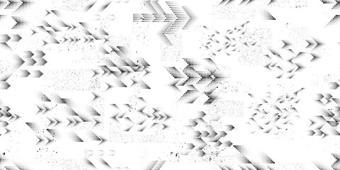 Speckled grungy endless pattern with linear halftone dots. Specks and dots seamless pattern texture. Grange shapes .Grunge textured . Vector grainy texture .Screen print endless pattern texture. Print