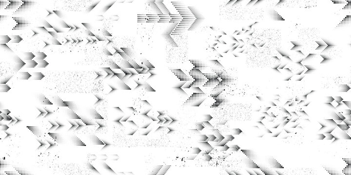 Speckled grungy endless pattern with linear halftone dots. Specks and dots seamless pattern texture. Grange shapes .Grunge textured . Vector grainy texture .Screen print endless pattern texture. Print
