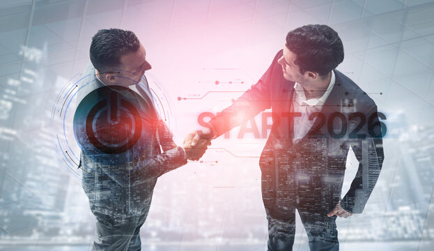 Start 2025 concept with futuristic power button symbolizing fresh beginnings, innovation, and digital transformation. Start 2025, new goals, and start 2025 initiative. Spline