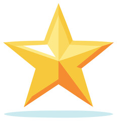 Shiny golden five pointed star award for success and excellence 3D vector illustration