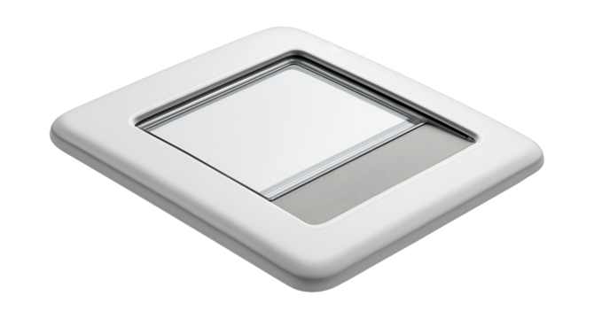 Opaque ceiling panel featuring a fixed glass sunroof and manual shade.