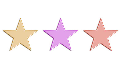 Assorted Star Shapes with Gold, Purple, and Red Frames