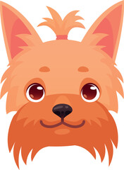 Maltese dog happy emoji. Cartoon puppy portrait