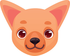 Chihuahua dog breed avatar. Cute puppy head