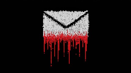 Poisoned Email Icon With Glitch Effects and Dangerous Attachment Theme for Cybersecurity Awareness
