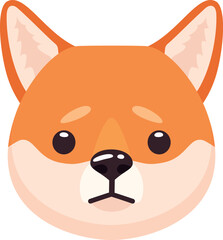 Sad dog emoji. Japanese pet upset emotion