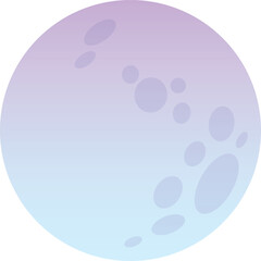 Moon icon. Blue space planet cartoon symbol