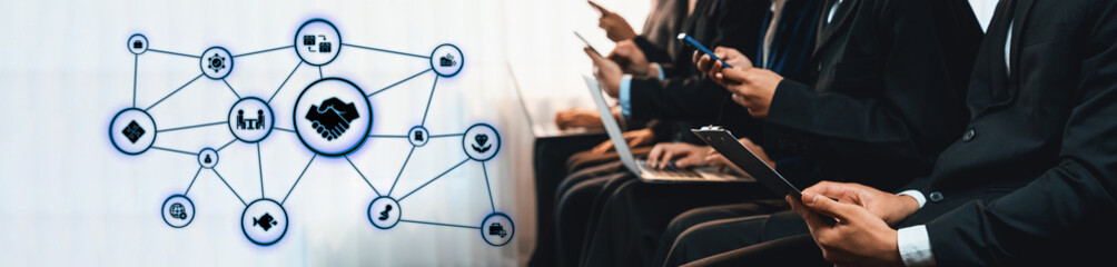 Business concept icons showing mergers and acquisitions, partnership, investment, and growth. mergers and acquisitions creates synergy, supports expansion, and drives corporate value. Entice