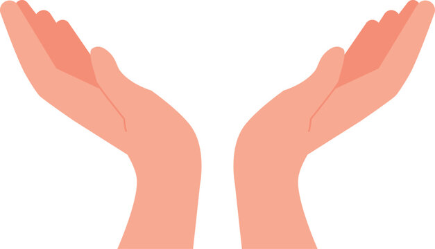 Open hands color icon. Care and kindness logo