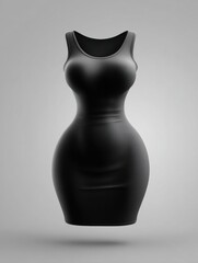 Realistic Belly Bulge in Tight Dress Emphasizes Body Shape Challenges and Fashion Choices