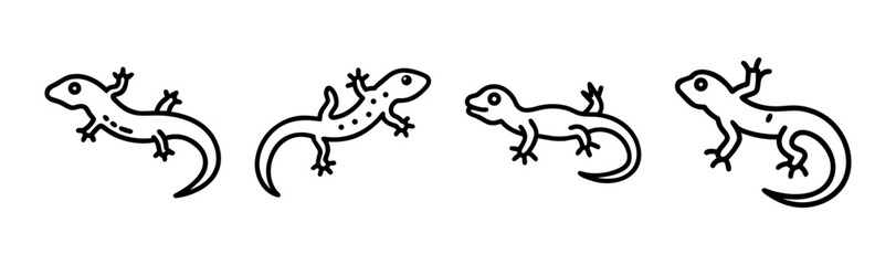 Obraz premium Scalable salamander vector illustration cute amphibian animal icon