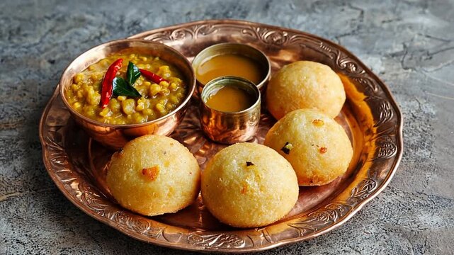 dal baati indian recipe on a warm background video