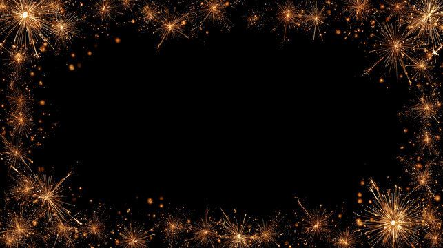 Sparkling fireworks frame for festive celebrations and events