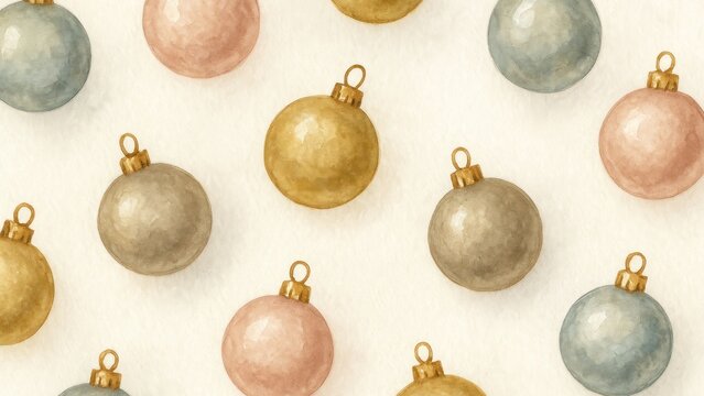 Watercolor festive ornament pattern.