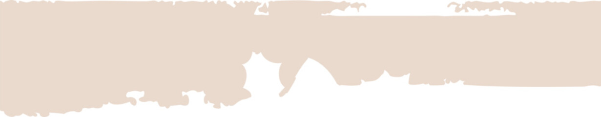 A rough beige grunge paint stroke with irregular edges, ideal for textured backgrounds,