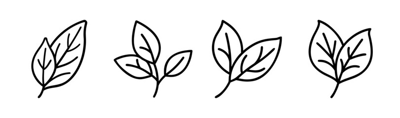 Fototapeta premium Simple green sage leaf vector illustration scalable graphic element