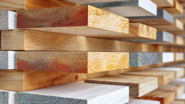 Stunning photo of cross-laminated timber panels. Renewable wood material for construction, architecture. Sustainable building, modern composite exterior system. Lightweight.