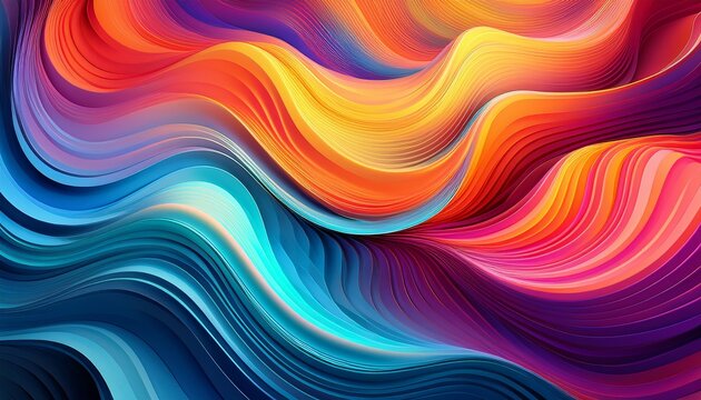vibrant abstract waves in bright colors for creative design and digital art - Powered by Adobe