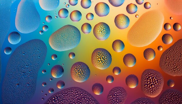 vibrant water droplets on colorful gradient background for refreshing design concepts