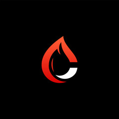 Fiery Letter C Logo Design with Modern Gradient Effect.