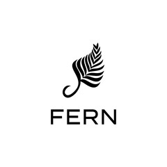 Elegant Fern Logo Design with a Stylized Leaf Illustration.