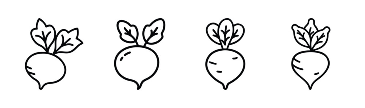 Stylized turnip root vegetable vector illustration icon