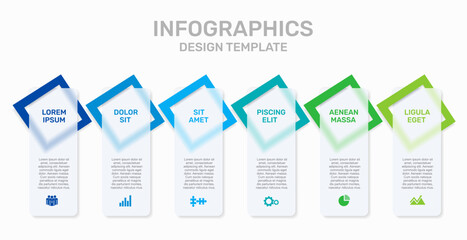 Six-panel infographic with icons and titles, ideal for business, planning, or presentation use. Vector illustration.