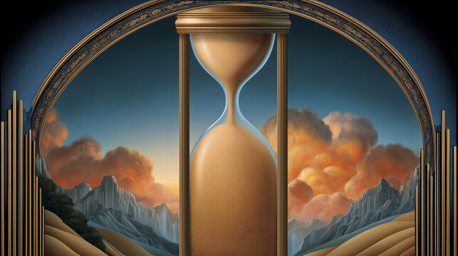 hourglass on the beach 