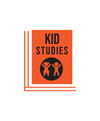 Kids studies logo design, Kids icon with book logo,  Education and learn book logo,  Child education logo design vector