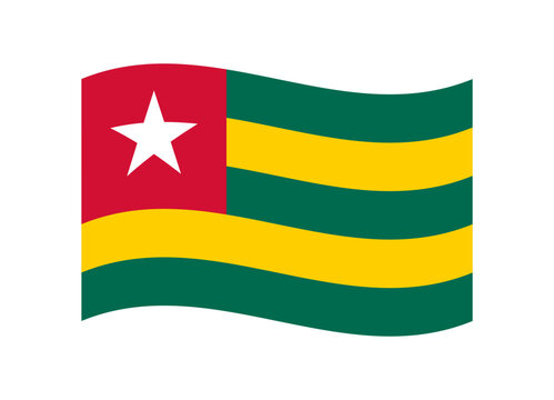 Waving flag of Togo