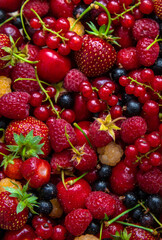 Beautiful background with homemade berries. Selective focus.