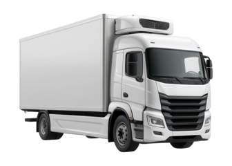 Sleek refrigerated truck with a streamlined front and side skirts.