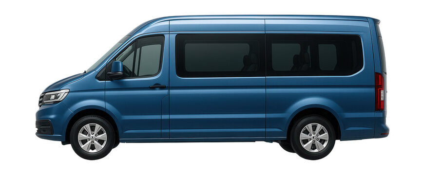 Compact nine-passenger minibus featuring tinted windows and a rear liftgate.