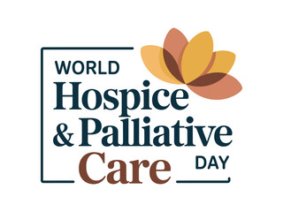 World Hospice and Palliative Care Day logo featuring a flower and text.