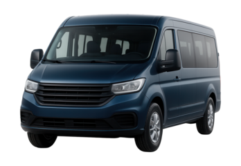 Nine-passenger van featuring a flat roof and oversized side mirrors.