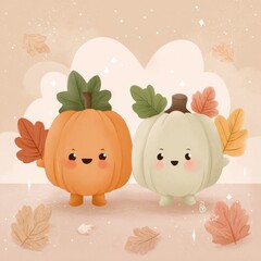 cute pumpkin characters autumn