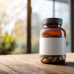 supplement bottle mockup sunlight