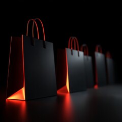 black friday neon shopping bags