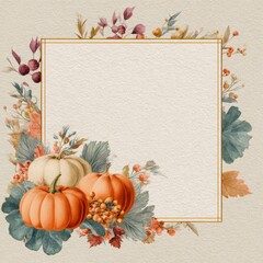 autumn botanical frame background
