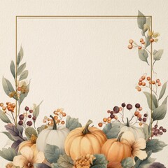 autumn botanical frame background