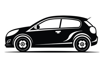 A compact black car with flowershaped wheels conveys a modern, stylish aesthetic