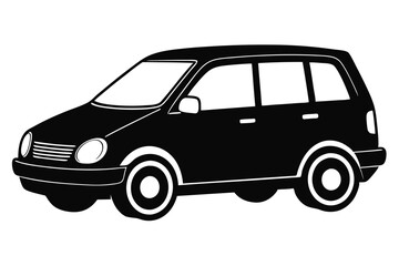 A vintage black family wagon is displayed in this two tone monochrome vehicle sketch