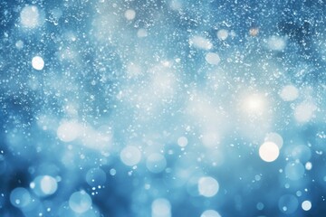Obraz premium Blue snow flakes pattern bokeh effect background backgrounds outdoors glitter.