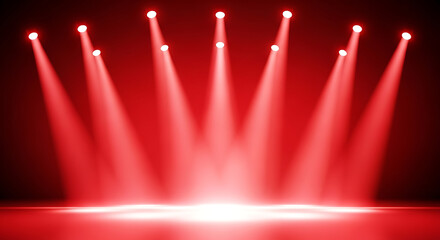 Red spotlights on dark stage