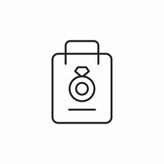 jewelry store shopping bag icon sign vector