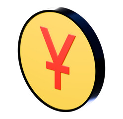 Obraz premium Dynamic 3D rendering of a Yen coin, symbolizing global finance, investment opportunities, and economic growth in Asia, perfect for modern business and financial content