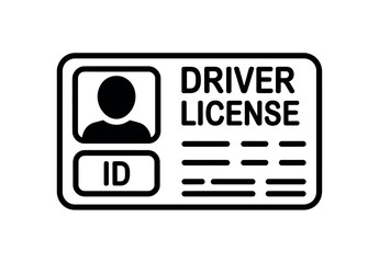 A graphic illustration of a driver's license with a silhouette of a person and the word "DRIVER LICENSE" printed on it.